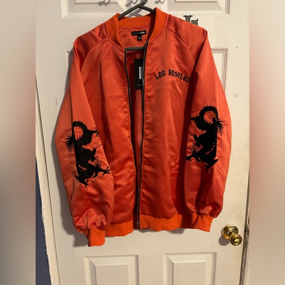 Fashion Nova Jackets & Blazers - Fashion nova orange and black bomber jacket